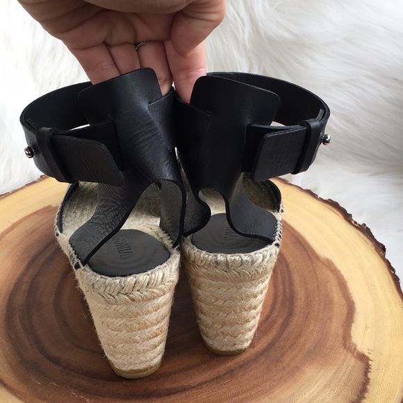 Vince leather ankle strap wedge espadrille sandals - Picture 6 of 8